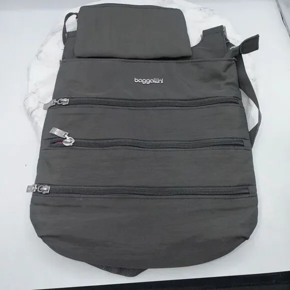 BAGGALLINI Charcoal Grey Big Zipper Crossbody Bag - Picture 3 of 7